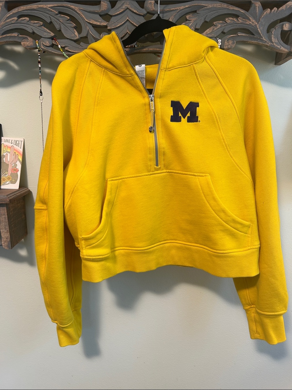 University of Michigan half-zip scuba hooded sweatshirt